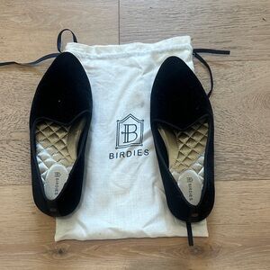 Birdies Black Velvet Loafers